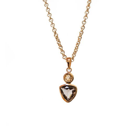 Smoky quartz triangular necklace by Mirabelle